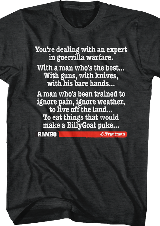An Expert In Guerrilla Warfare Rambo T-Shirt - main product image