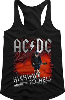 Ladies Angus Young Highway To Hell ACDC Racerback Tank Top