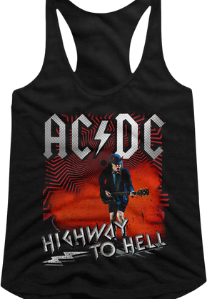 Ladies Angus Young Highway To Hell ACDC Racerback Tank Top