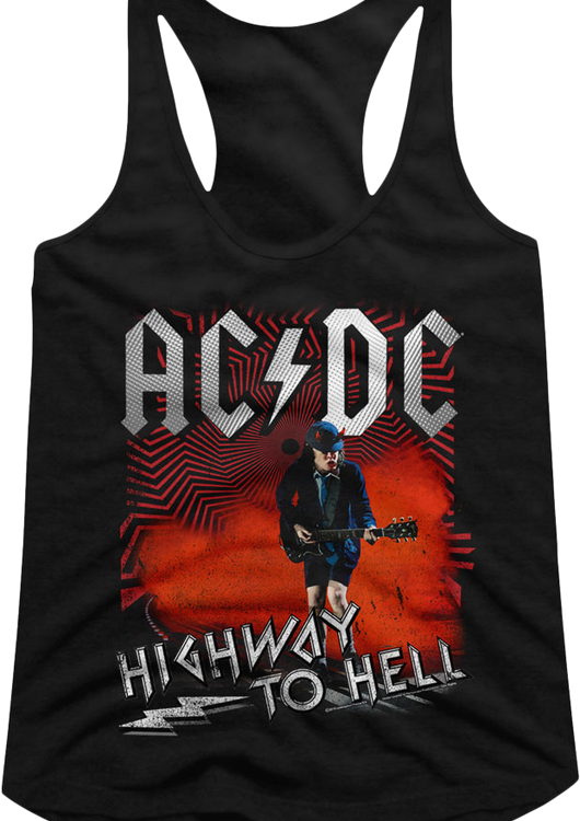 Ladies Angus Young Highway To Hell ACDC Racerback Tank Top - main product image