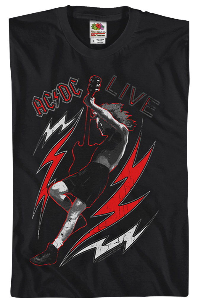 Angus Young Live ACDC T-Shirt: AC/DC Mens T-Shirt