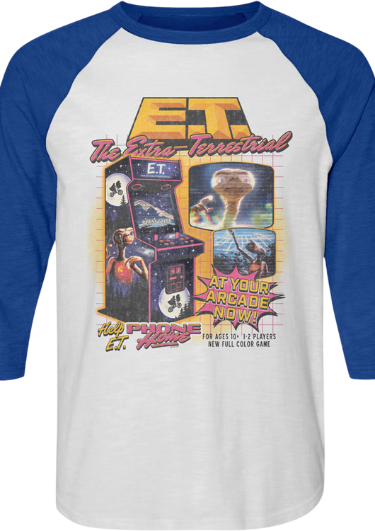 Arcade Game E.T. The Extra-Terrestrial Raglan Baseball Shirt - main product image