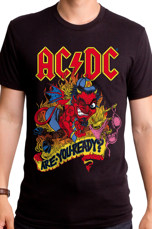 ACDC AC/DC are You Ready T-Shirt, Noir (Black Black), Small