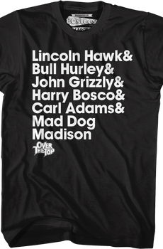 Arm Wrestler Names Over The Top T-Shirt