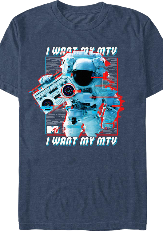 Astronaut Boom Box I Want My MTV Shirt - main product image