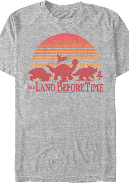 Vintage Sunset Silhouette Land Before Time T-Shirt - main product image