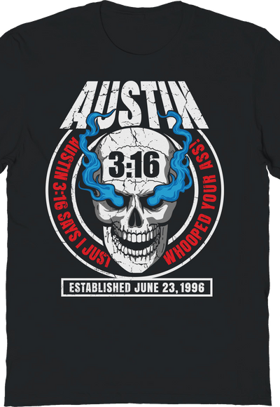 Austin 3:16 Smoking Skull Stone Cold Steve Austin T-Shirt