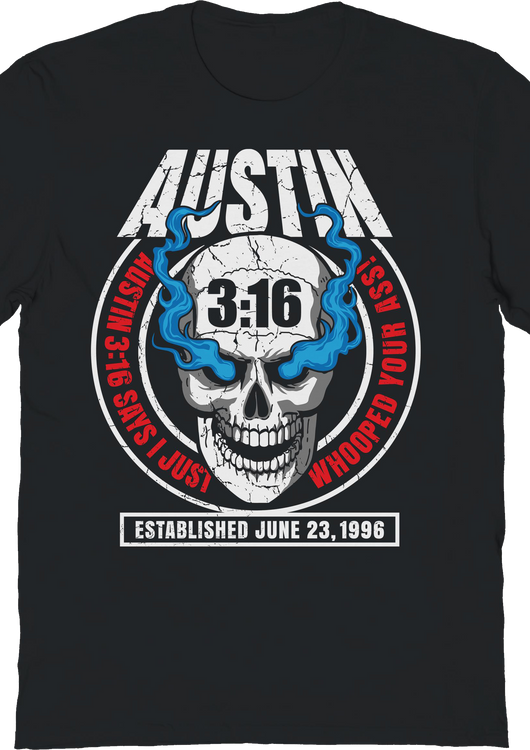 Austin 3:16 Smoking Skull Stone Cold Steve Austin T-Shirt