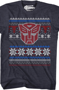 Autobot Faux Ugly Christmas Sweater Transformers T-Shirt