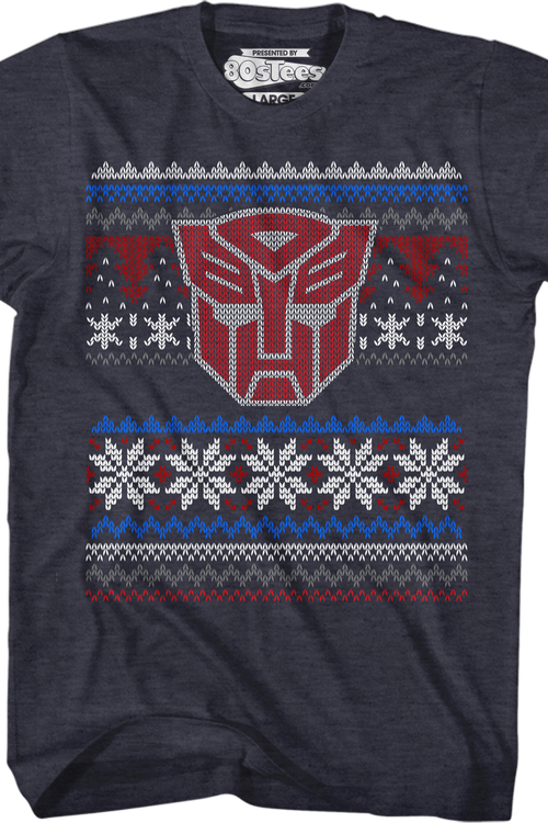 Autobot Faux Ugly Christmas Sweater Transformers T-Shirt - main product image