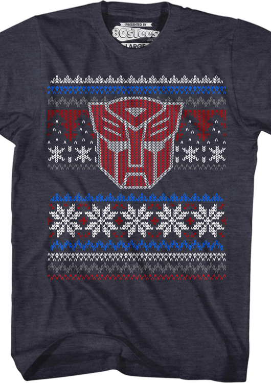Autobot Faux Ugly Christmas Sweater Transformers T-Shirt - main product image