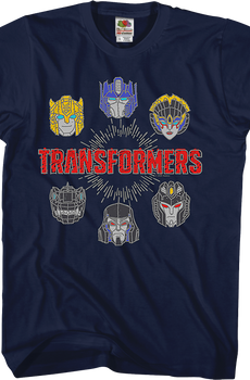 Autobots And Decepticons Head Shots Transformers T-Shirt