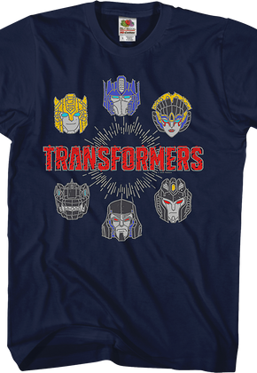 Autobots And Decepticons Head Shots Transformers T-Shirt