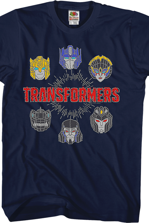 Autobots And Decepticons Head Shots Transformers T-Shirtmain product image