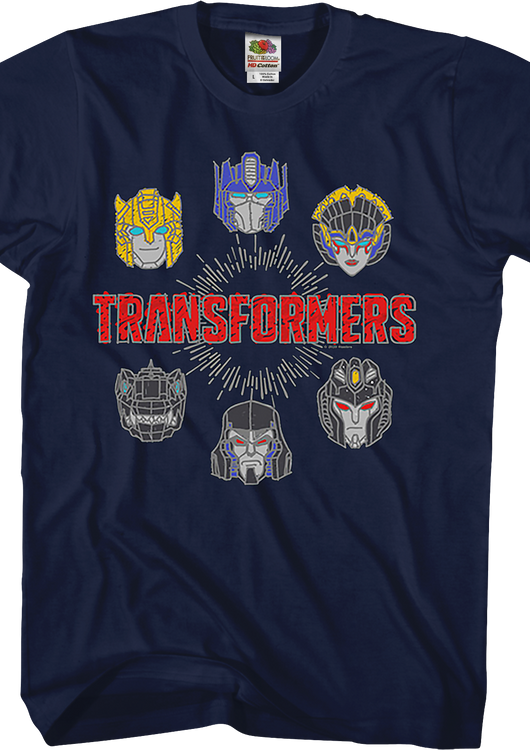 Autobots And Decepticons Head Shots Transformers T-Shirt - main product image