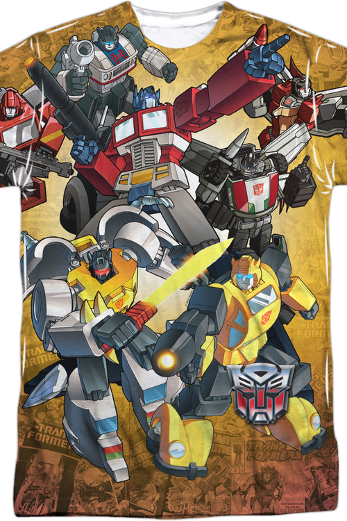 Autobots Battle Decepticons Transformers T-Shirtmain product image