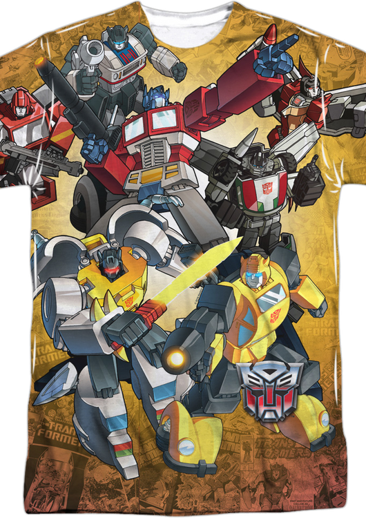 Autobots Battle Decepticons Transformers T-Shirt - main product image