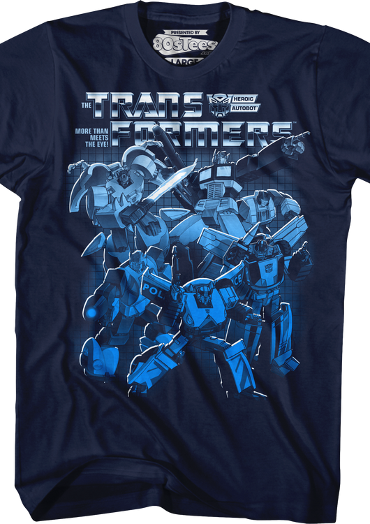 Autobots Blue Collage Transformers T-Shirt - main product image