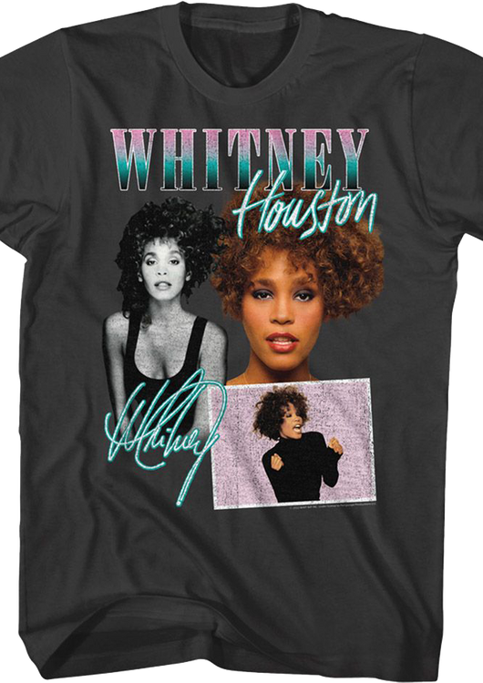Autograph Collage Whitney Houston T-Shirt - main product image
