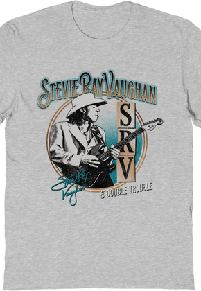 Autographed Circle Stevie Ray Vaughan & Double Trouble T-Shirt