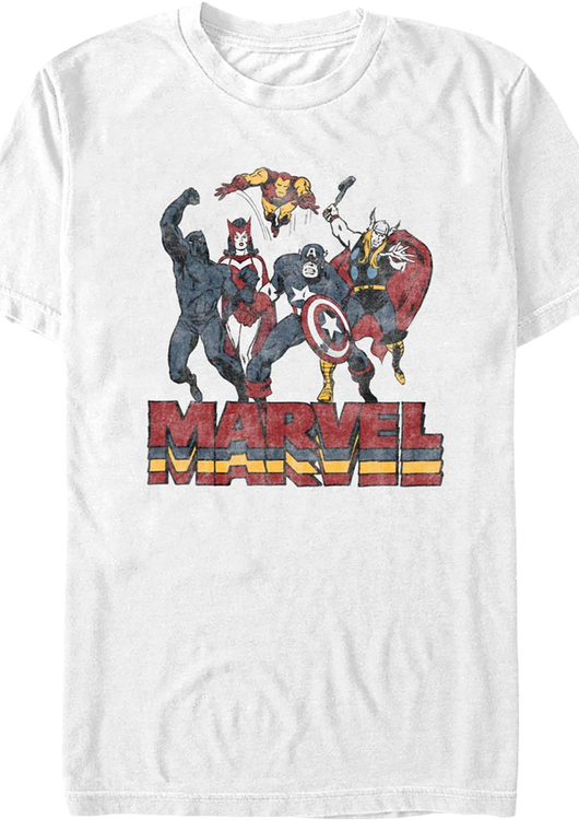 Avengers Fighting Poses Marvel Comics T-Shirt - main product image