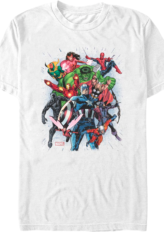 Avengers Team Action Poses Marvel Comics T-Shirt - main product image