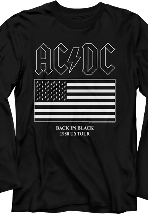 Back In Black 1980 US Tour ACDC Long Sleeve Shirt