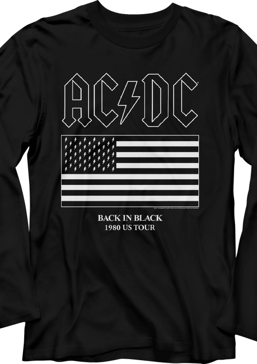 Back In Black 1980 US Tour ACDC Long Sleeve Shirt - main product image