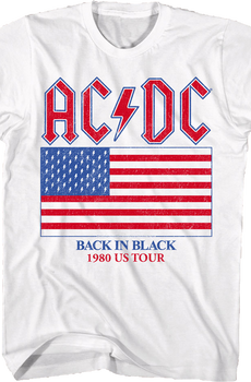 Back In Black 1980 US Tour ACDC T-Shirt