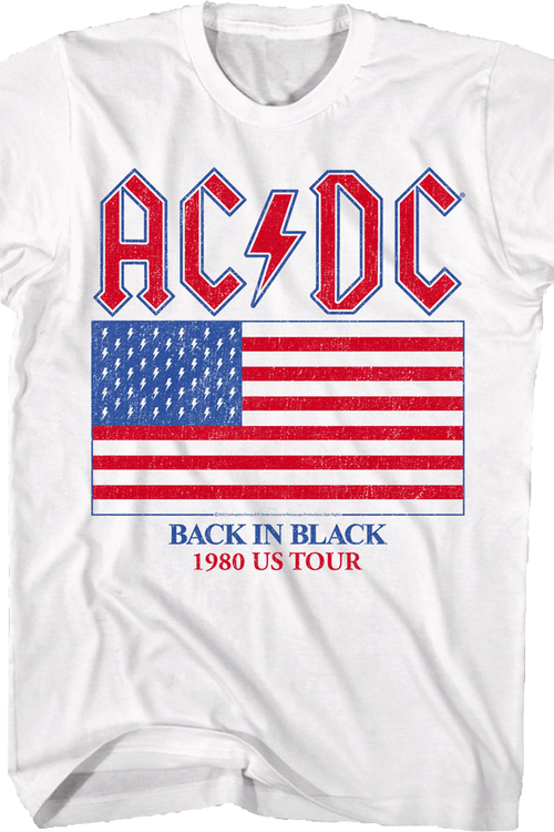 Back In Black 1980 US Tour ACDC T-Shirt - main product image