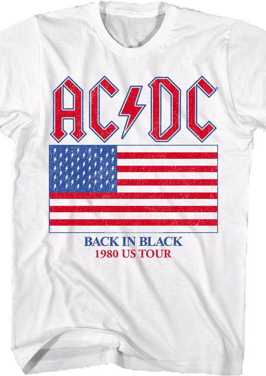 Back In Black 1980 US Tour ACDC T-Shirt - main product image