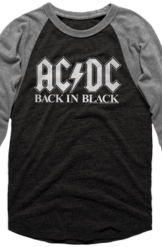 Back In Black ACDC Raglan Baseball Shirt
