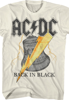 Back In Black Hells Bells Lightning Bolts ACDC Shirt