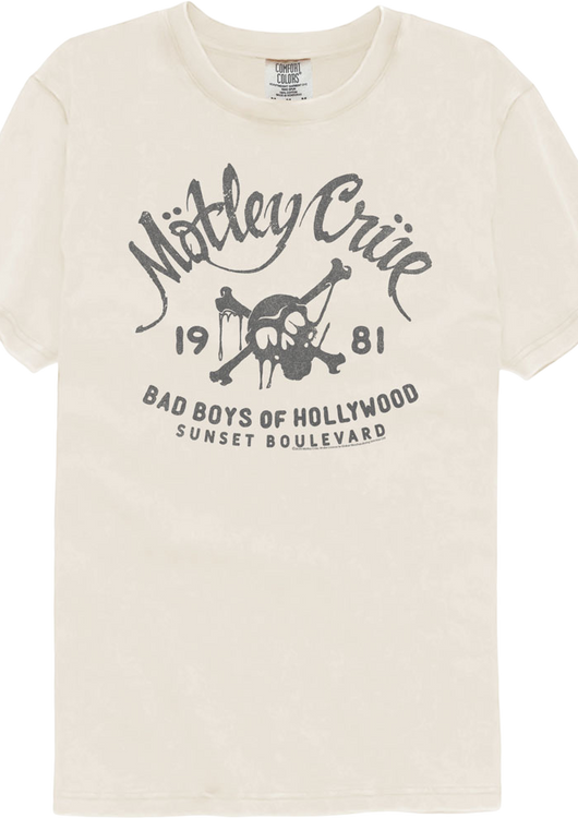 Bad Boys Of Hollywood 1981 Motley Crue Comfort Colors Brand T-Shirt - main product image