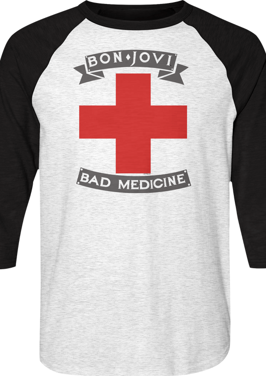 Bad Medicine Bon Jovi Raglan Baseball Shirt - main product image