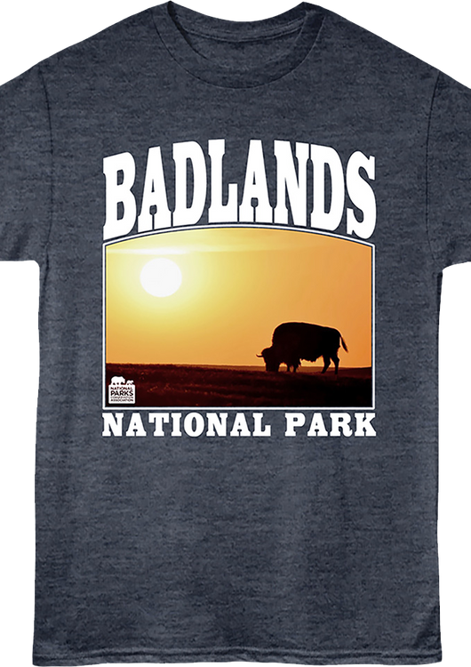 Bison Silhouette Badlands National Park T-Shirt - main product image