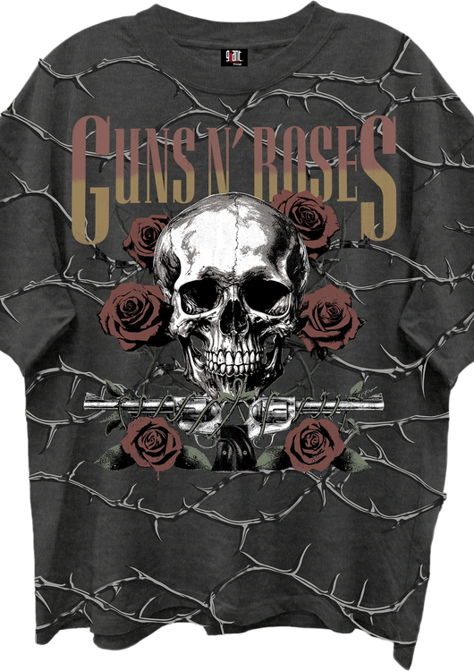 Front & Back Barbed Wire Guns N' Roses Oversized T-Shirt - main product image