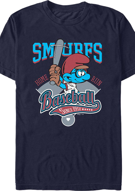 Baseball Logo Smurfs T-Shirt - main product image