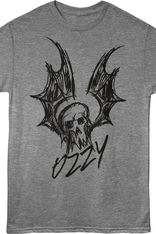 Bat Skull Sketch Ozzy Osbourne T-Shirtmain product image