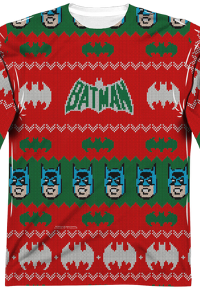 Batman Ugly Christmas Faux Sweater Long Sleeve Tee