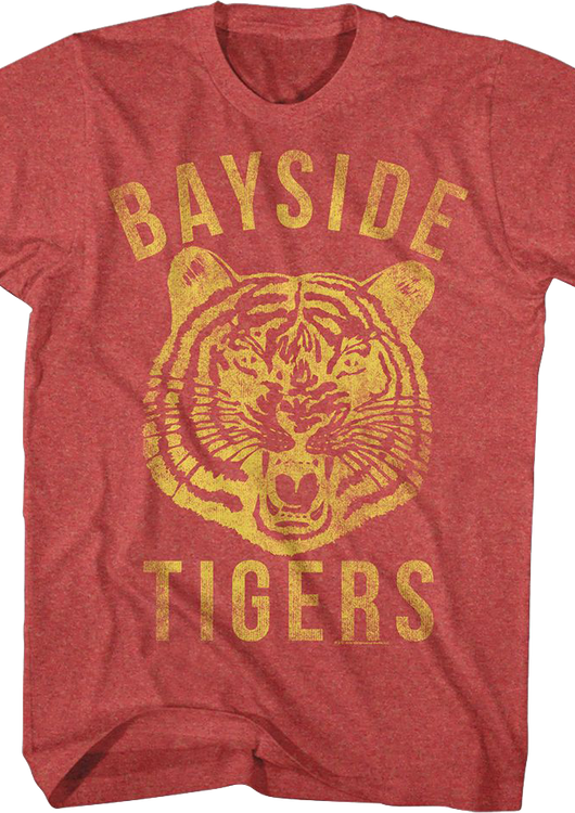 Bayside Tigers Retro Red Logo Saved By The Bell T-Shirt - main product image