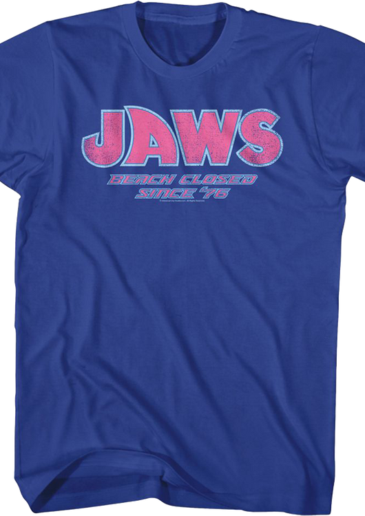 Beach Closed Since '75 Jaws T-Shirt - main product image