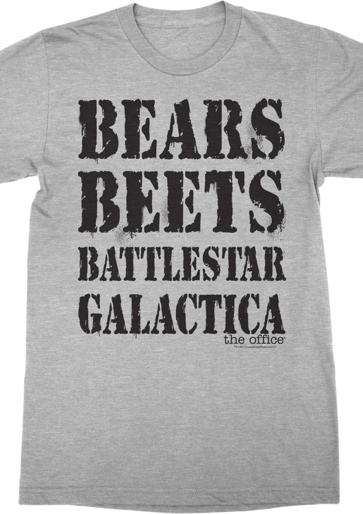 Gray T-Line Bears Beets Battlestar Galactica The Office T-Shirt - main product image