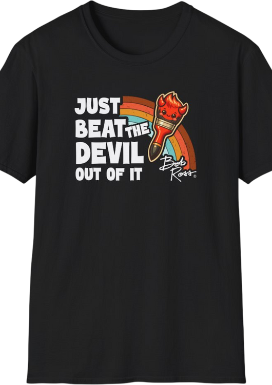 Just Beat The Devil Out Of It Bob Ross T-Shirt - main product image