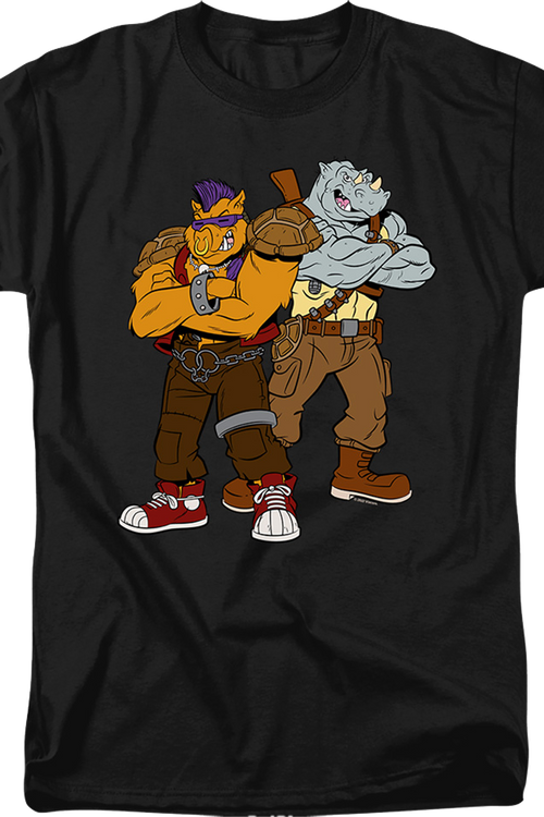 Seven Times Six Teenage Mutant Ninja Turtles Mens' Bebop & Rocksteady Villians T-Shirt, Green