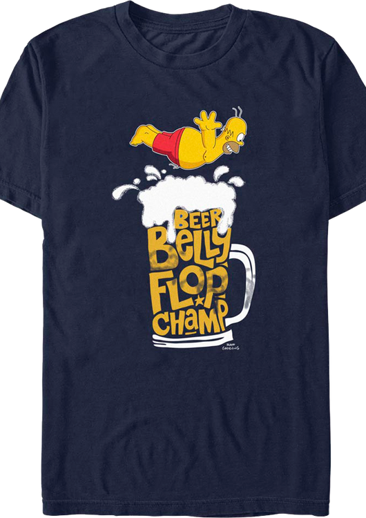 Beer Belly Flop Champ Simpsons T-Shirt - main product image