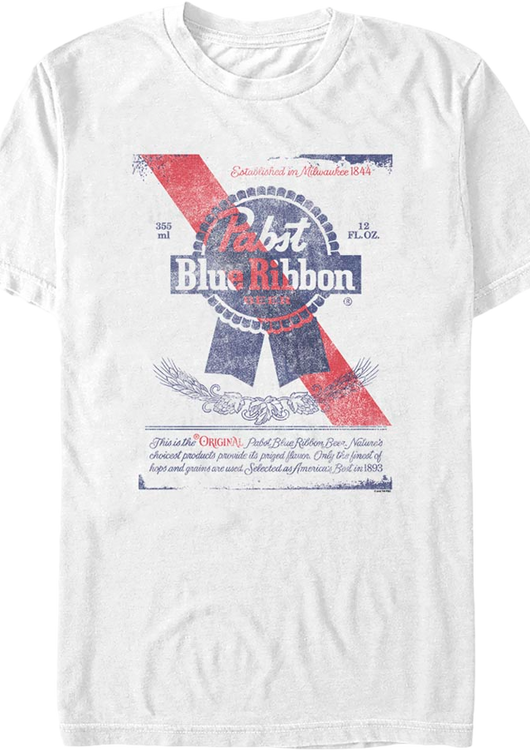 Beer Can Label Pabst Blue Ribbon T-Shirt - main product image