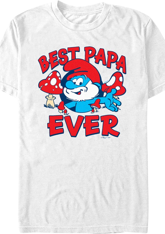 Best Papa Ever Smurfs T-Shirt - main product image