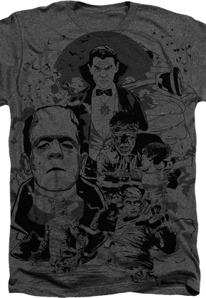 Big Print Collage Universal Monsters T-Shirt