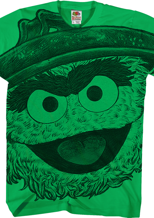Big Print Oscar The Grouch Sesame Street T-Shirt - main product image